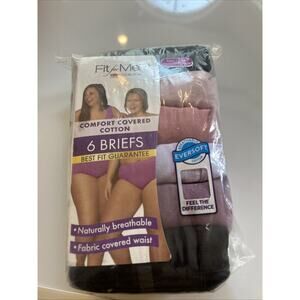 Brief Panties Size 13 /5X Fit for Me 6 Pair Pack Multi-Colors Cotton Tag Free